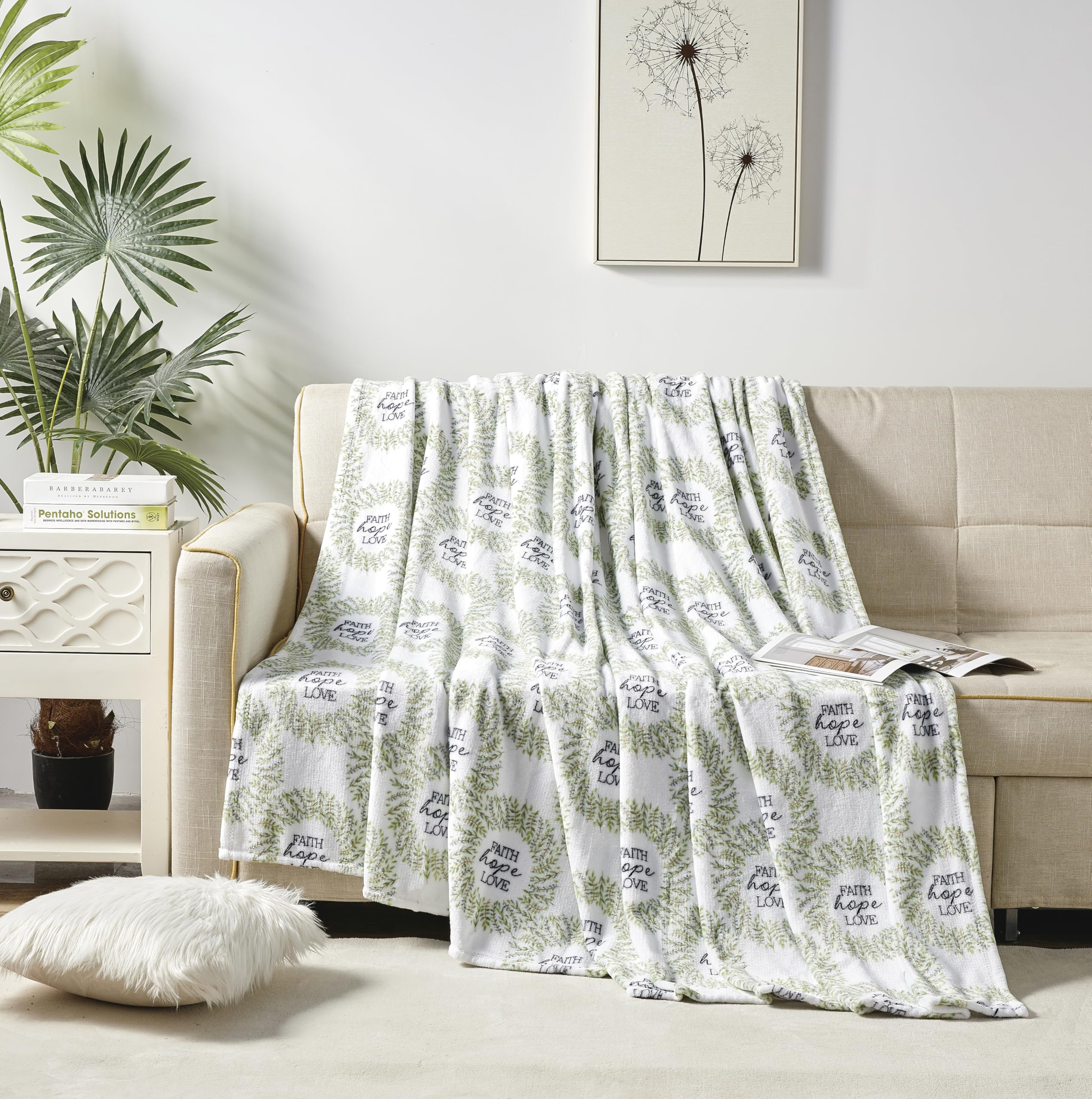 Faith, Hope, Love Home Décor Oversized Luxe Plush Throw Blanket - Image 5