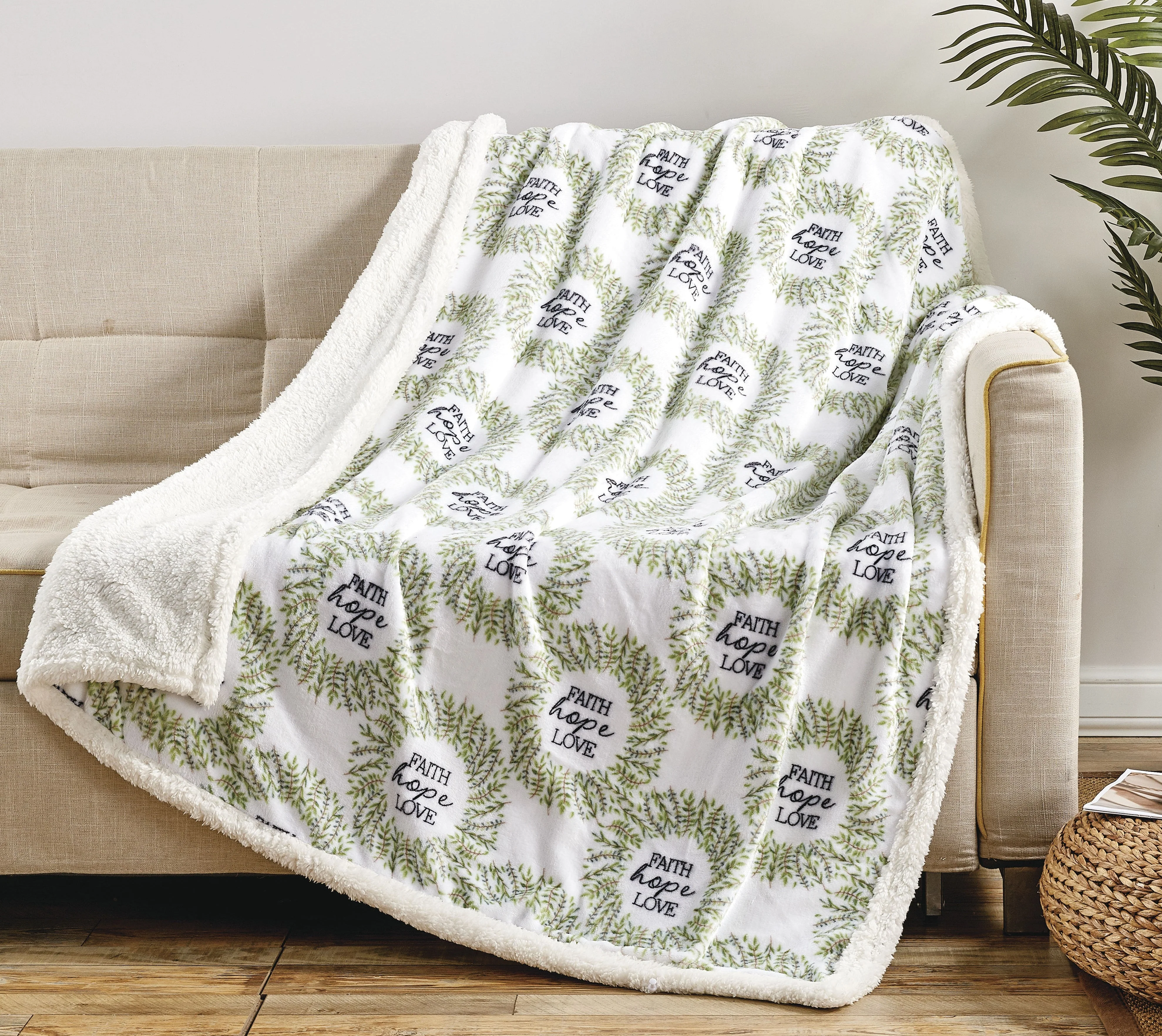 Faith, Hope, Love Home Décor Oversized Luxe Plush Throw Blanket - Image 8