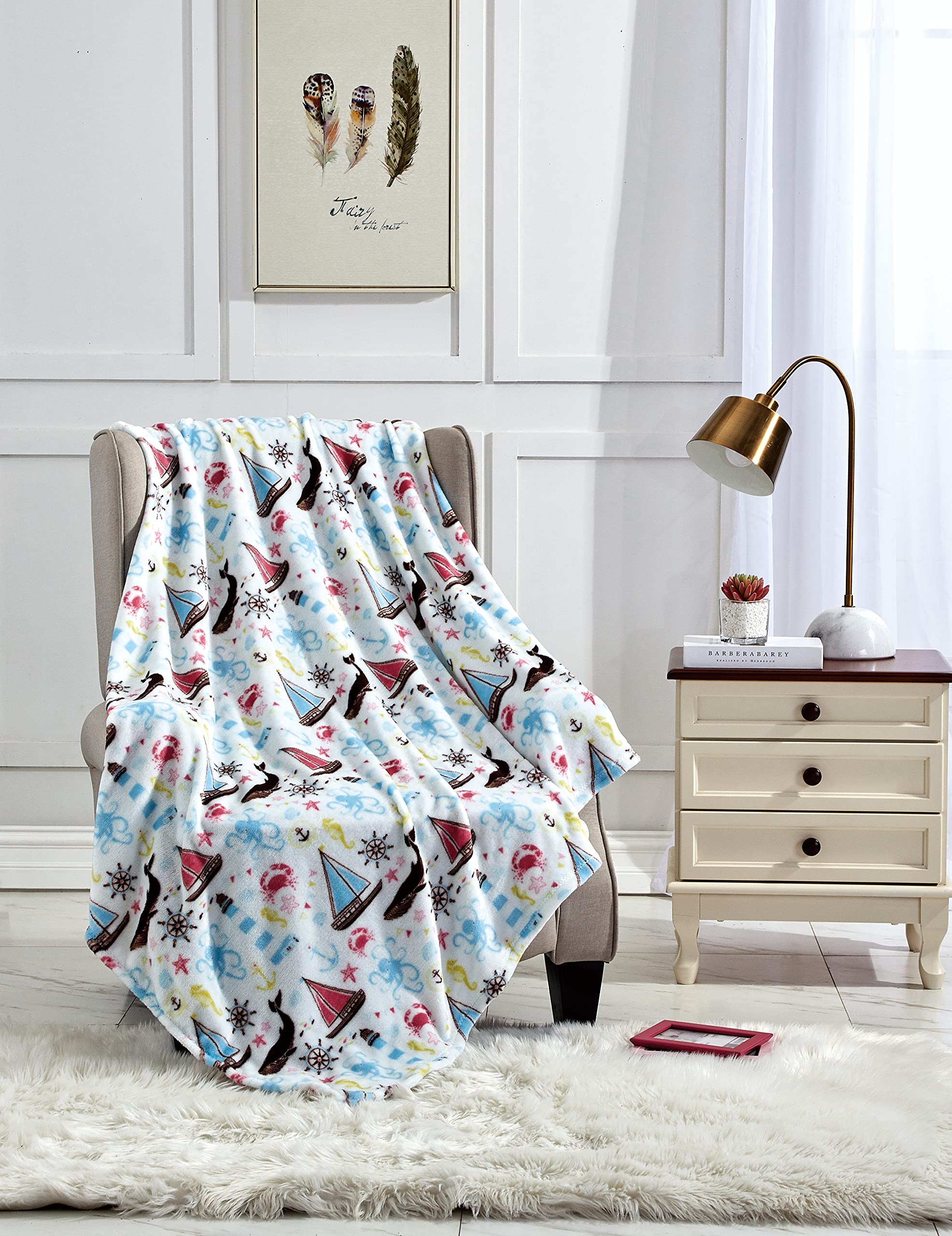 Faith, Hope, Love Home Decor The Shore Extra Soft Throw Blanket (50" X 60") - Sea Life Nautical Throw Blanket - Image 3