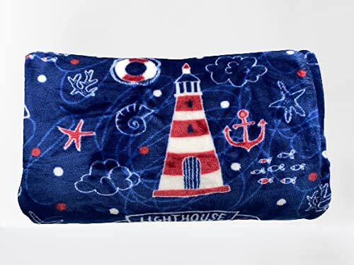 Faith, Hope, Love Home Decor The Shore Summertime Extra Soft Microplush Throw Blanket (50" X 60") - Lighthouse Blanket - Image 2