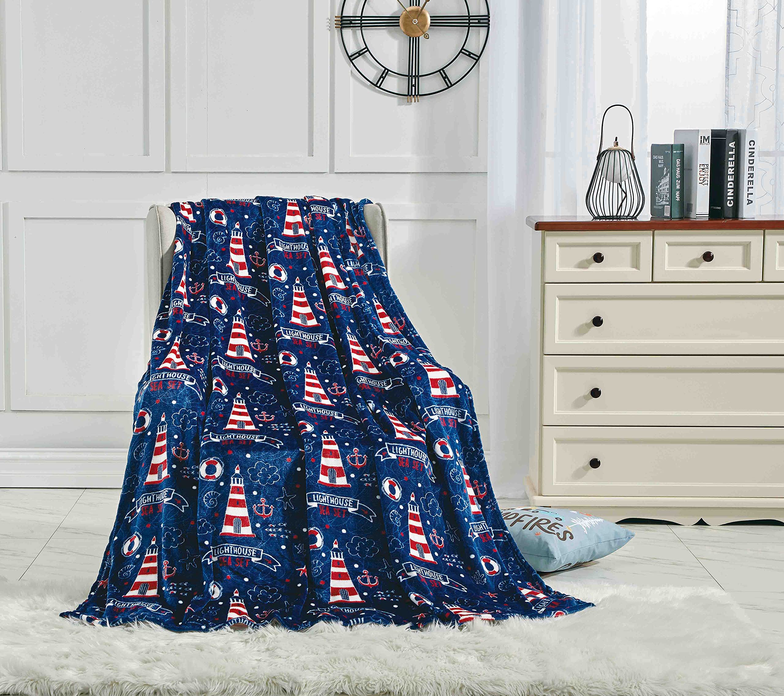 Faith, Hope, Love Home Decor The Shore Summertime Extra Soft Microplush Throw Blanket (50" X 60") - Lighthouse Blanket - Image 6