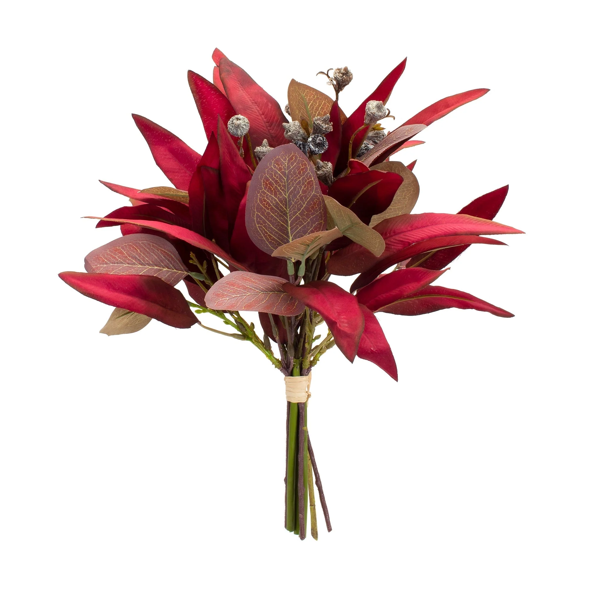 Fall Burgandy Foliage and Thistle Bundle Bouquet (Set of 6) - Image 3