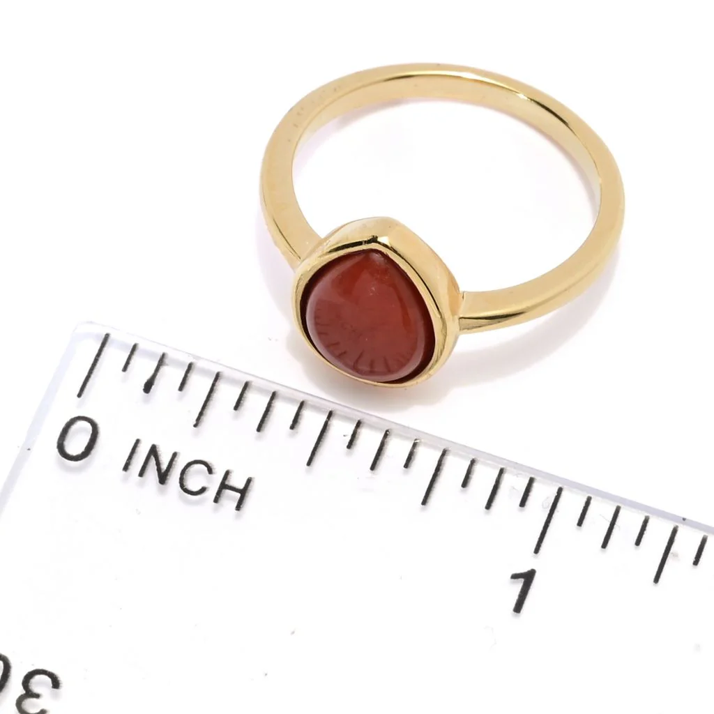 Far East Jewelry 14K Gold Plated Choice of Shape & Color Jade Stack Ring - Image 2