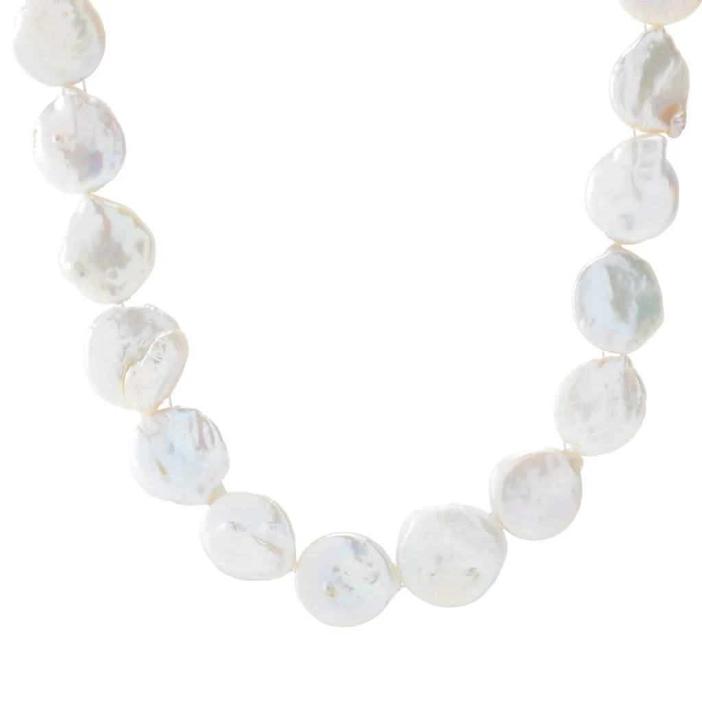 Far East Jewelry 19-22mm Freshwater Cultured Coin Pearl Strand Necklace - Image 3
