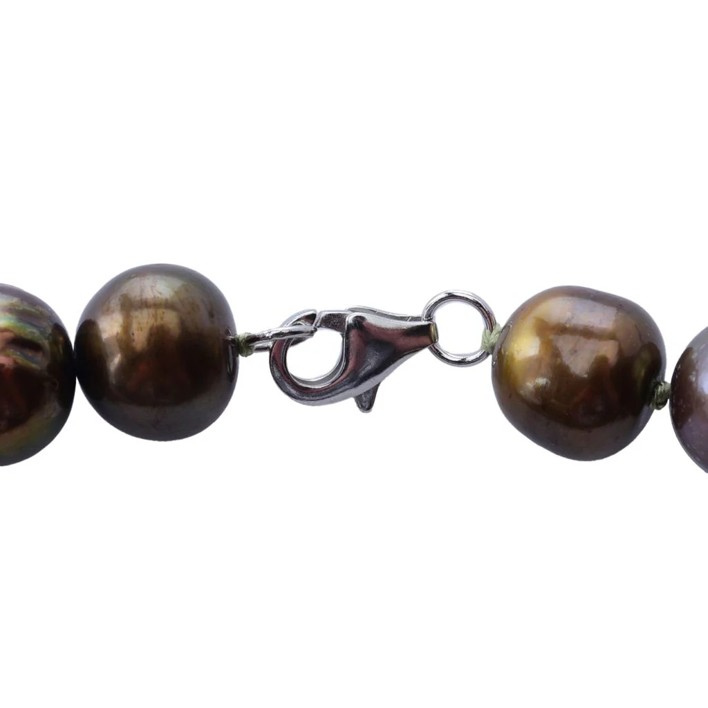 Far East Jewelry 25mm Black Mother-of-Pearl & Bronze Cultured Pearl Necklace - Image 2