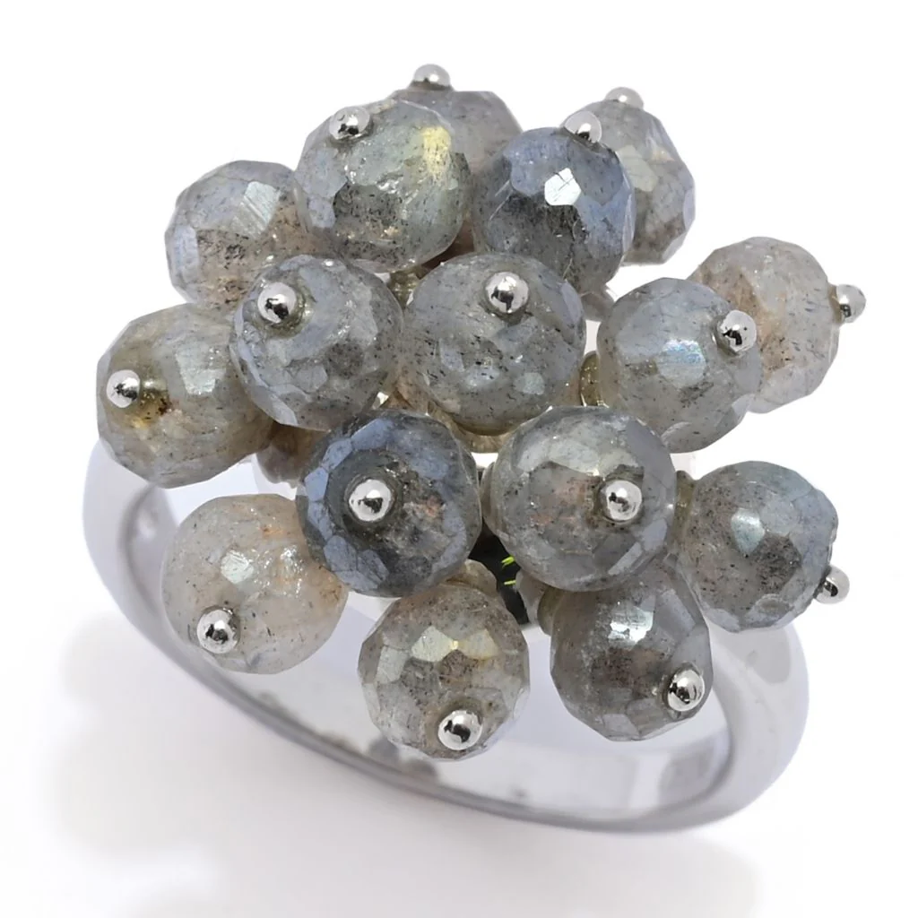 Far East Jewelry Sterling Silver 5mm Round Labradorite Bead Ring - Image 4