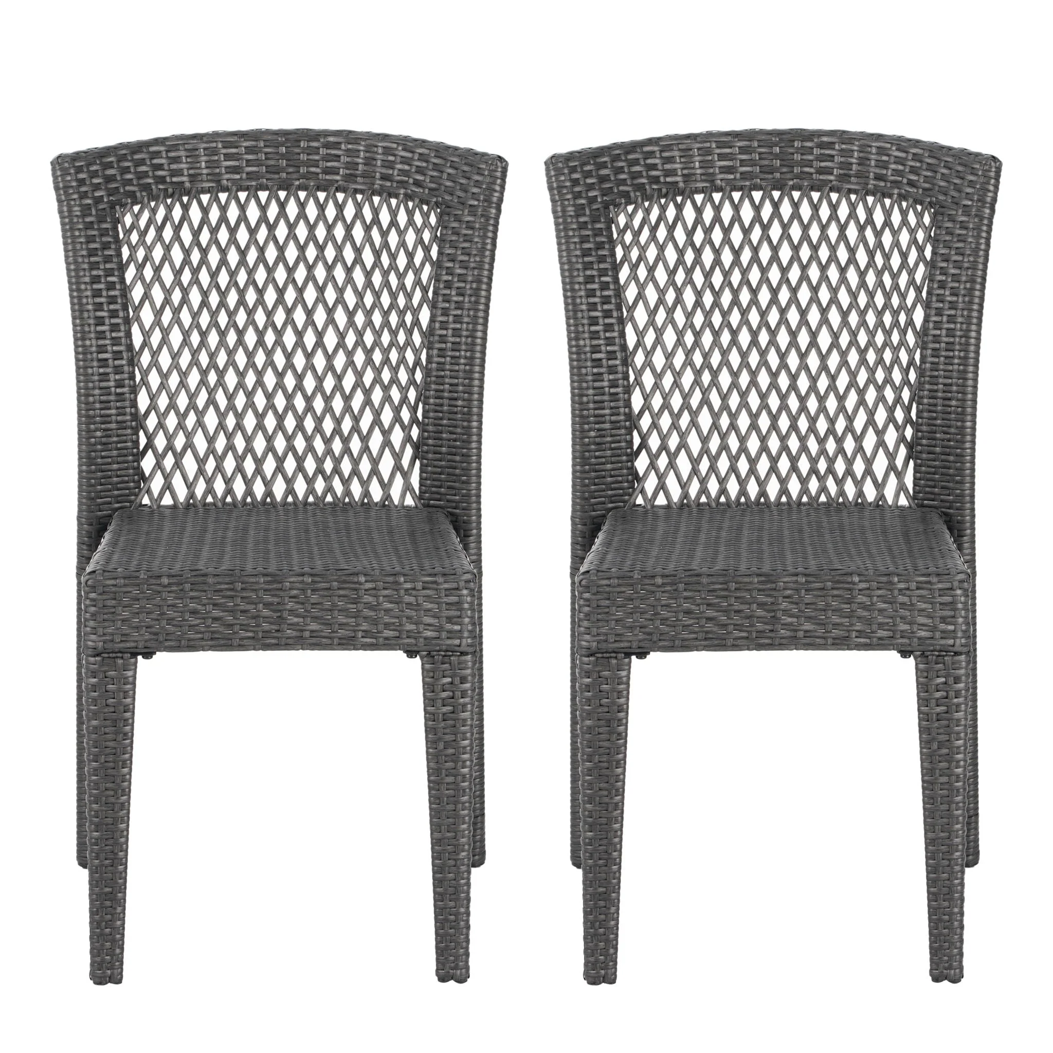 Farley Stacking Sidechair (Set of 2) With Open Backrests - Gray - Image 2