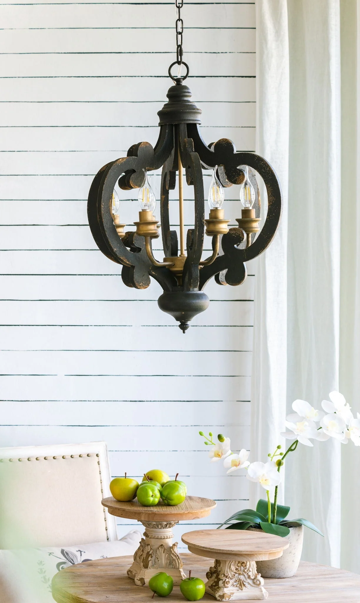 Farmhouse 6-Light Wood Chandelier Pendant Light Fixture - Image 16