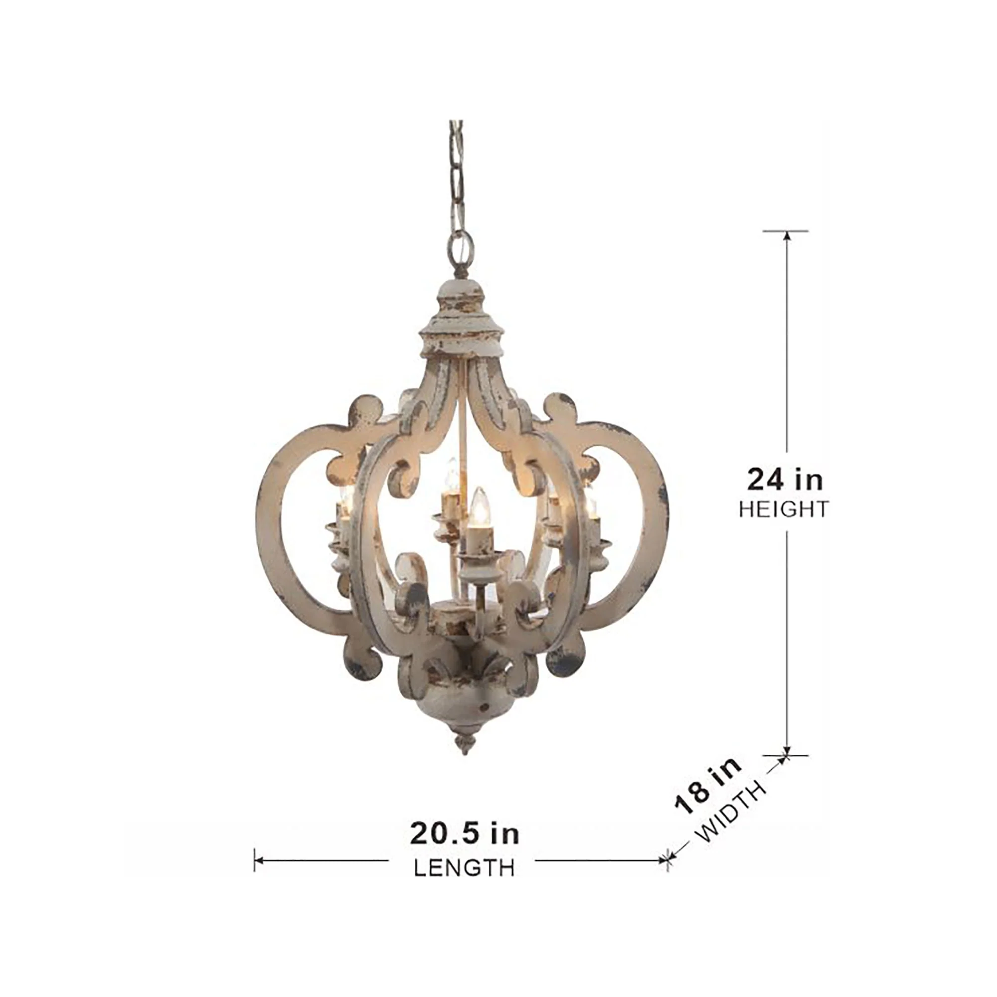 Farmhouse 6-Light Wood Chandelier Pendant Light Fixture - Image 17
