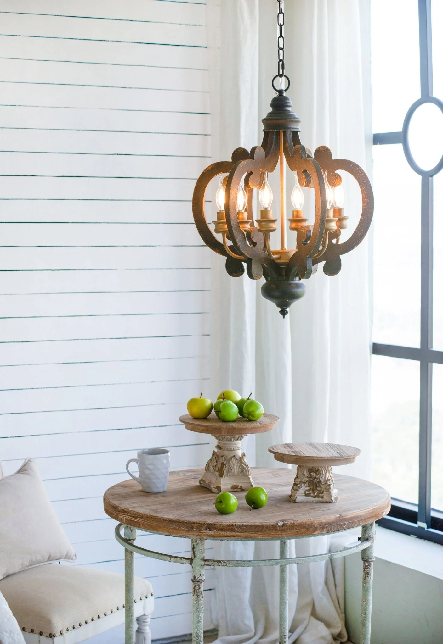 Farmhouse 6-Light Wood Chandelier Pendant Light Fixture - Image 19