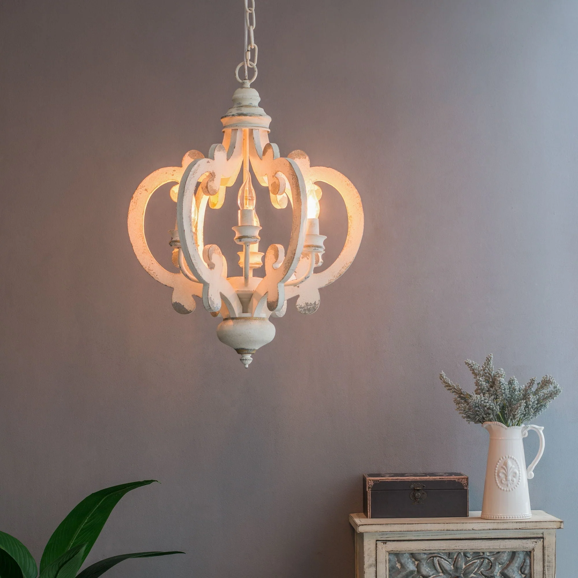 Farmhouse 6-Light Wood Chandelier Pendant Light Fixture - Image 20