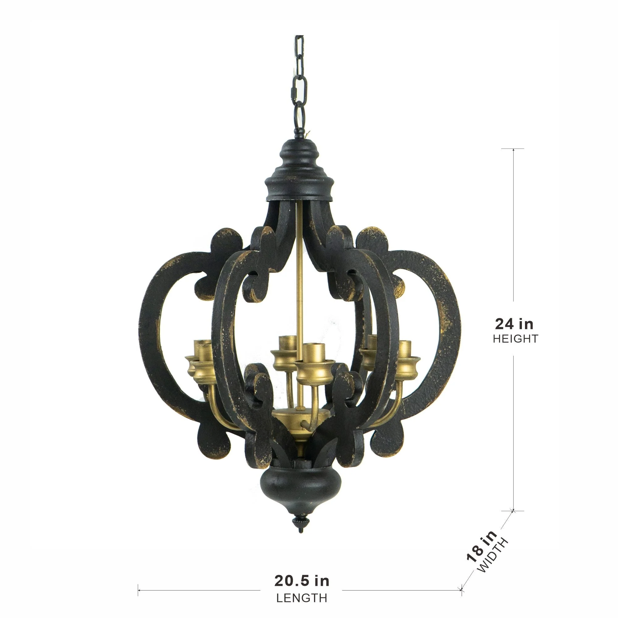 Farmhouse 6-Light Wood Chandelier Pendant Light Fixture - Image 32