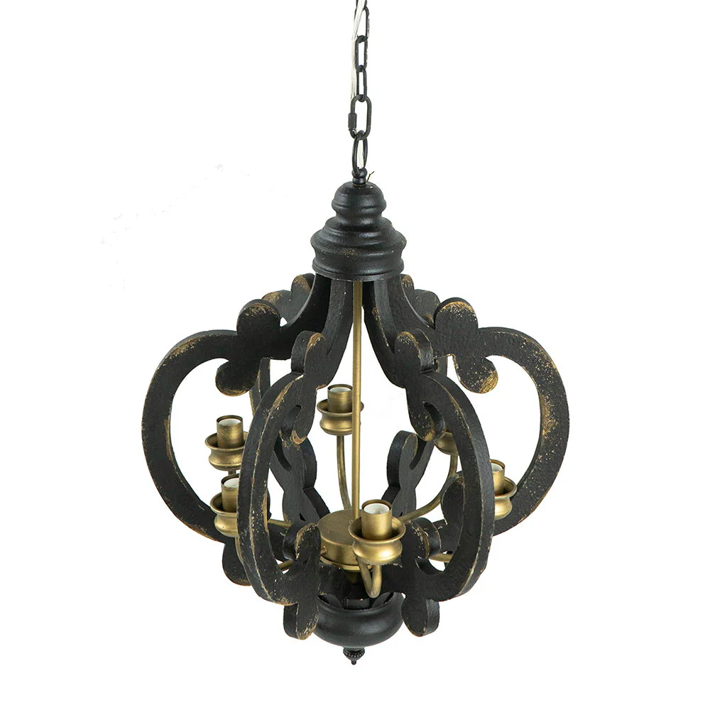 Farmhouse 6-Light Wood Chandelier Pendant Light Fixture - Image 33