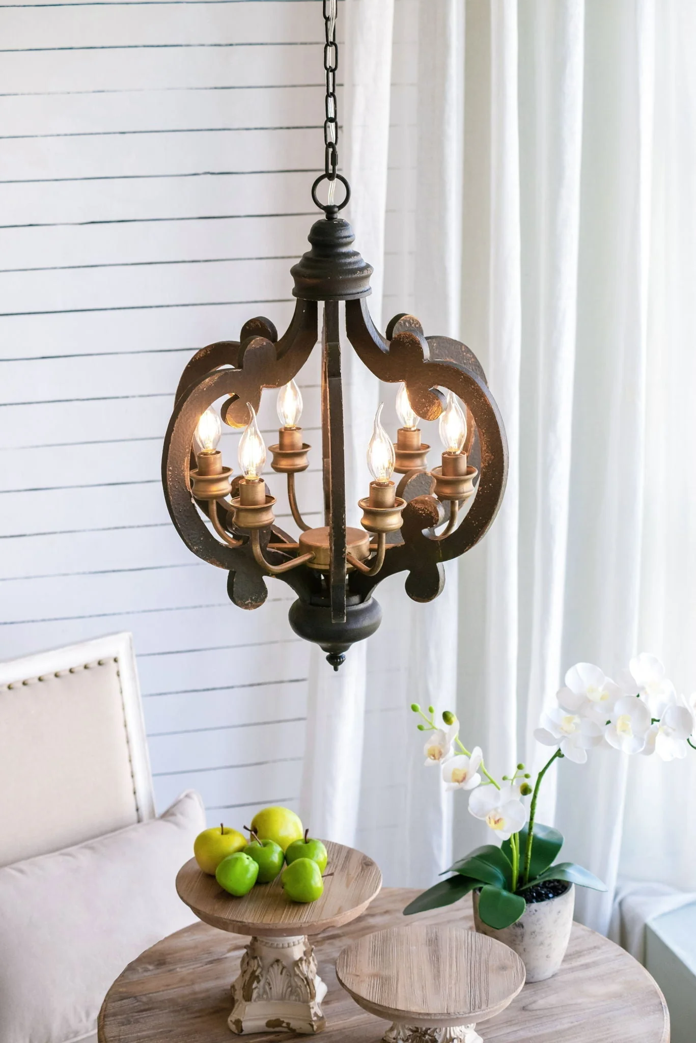 Farmhouse 6-Light Wood Chandelier Pendant Light Fixture - Image 34