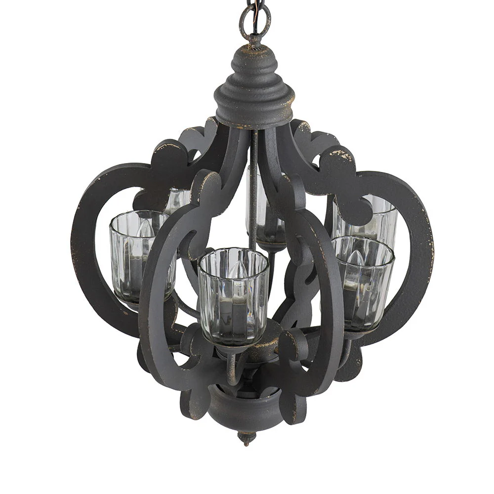 Farmhouse 6-Light Wood Chandelier Pendant Light Fixture - Image 35