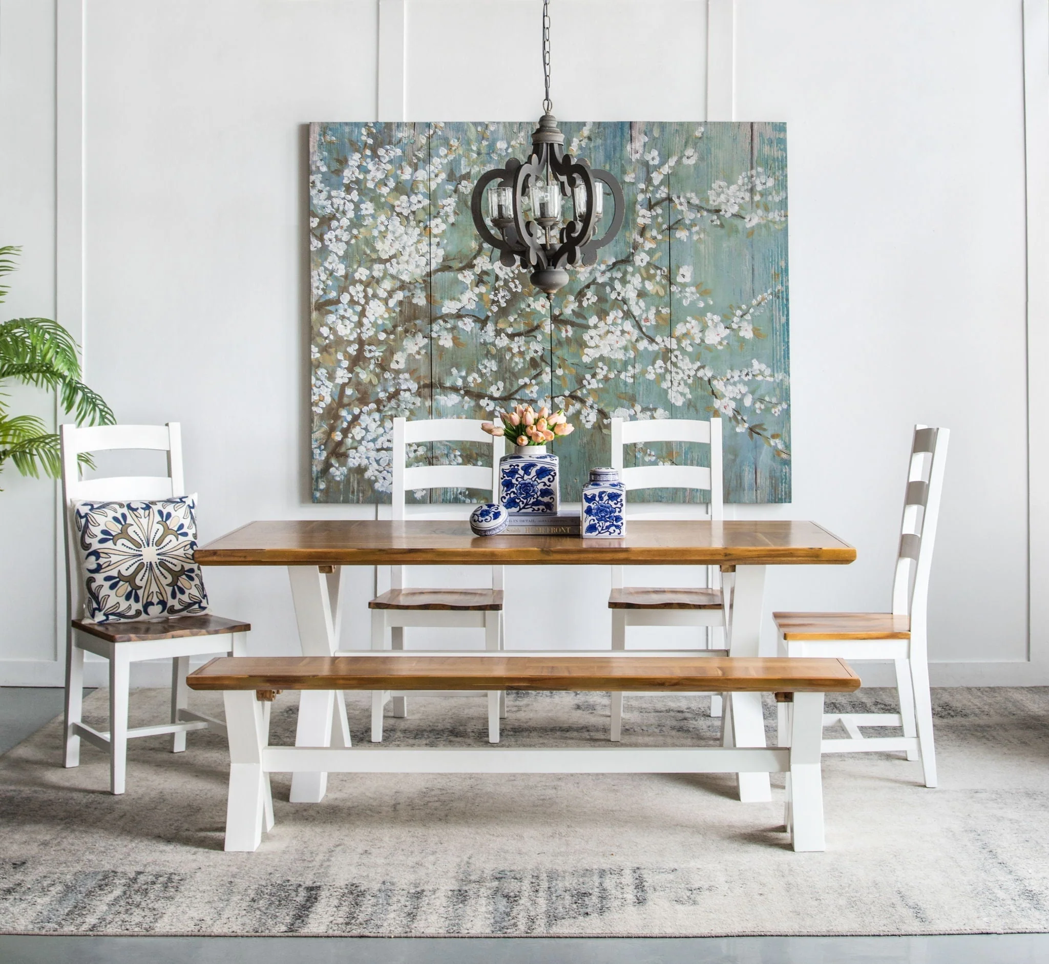 Farmhouse 6-Light Wood Chandelier Pendant Light Fixture - Image 37