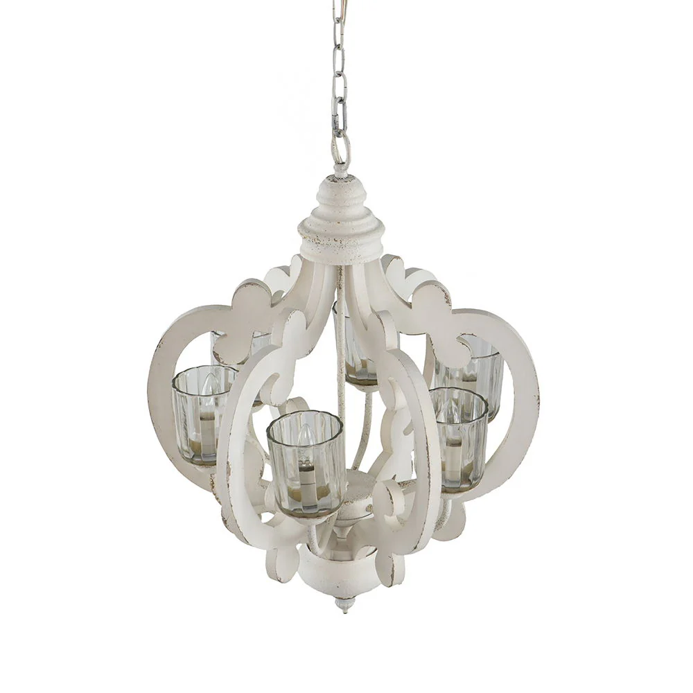 Farmhouse 6-Light Wood Chandelier Pendant Light Fixture - Image 38