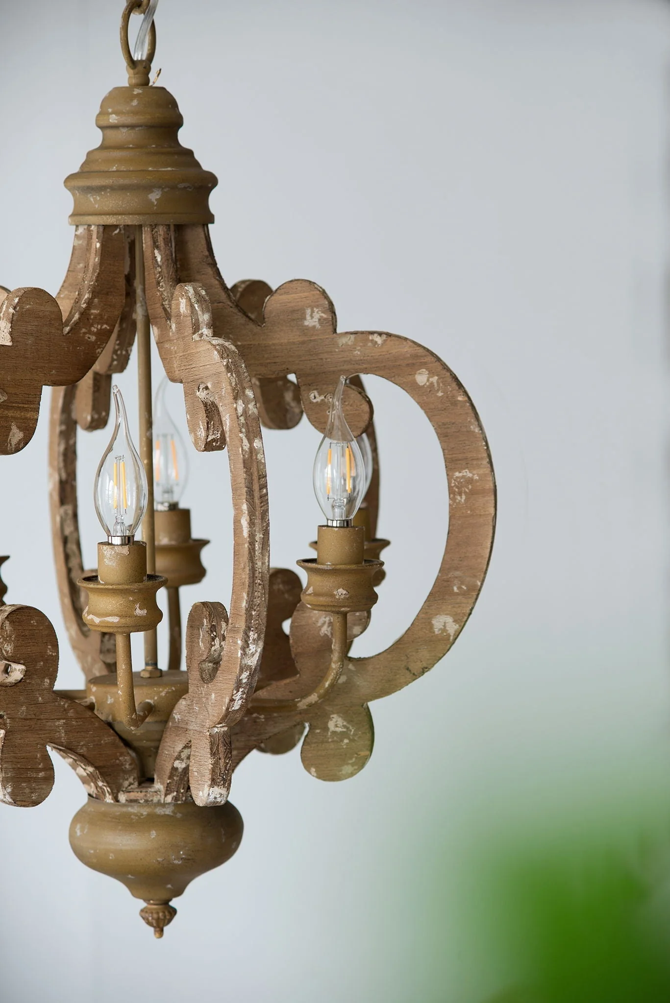 Farmhouse 6-Light Wood Chandelier Pendant Light Fixture - Image 4