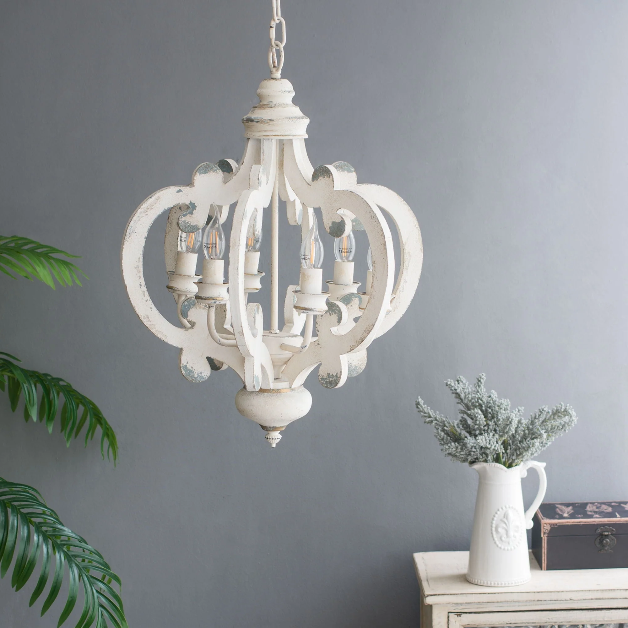 Farmhouse 6-Light Wood Chandelier Pendant Light Fixture - Image 41
