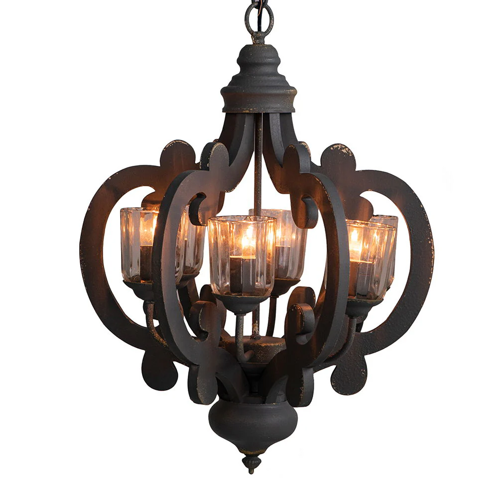 Farmhouse 6-Light Wood Chandelier Pendant Light Fixture - Image 49