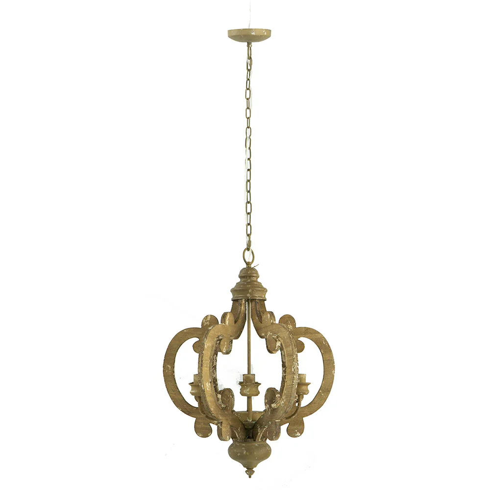 Farmhouse 6-Light Wood Chandelier Pendant Light Fixture - Image 6