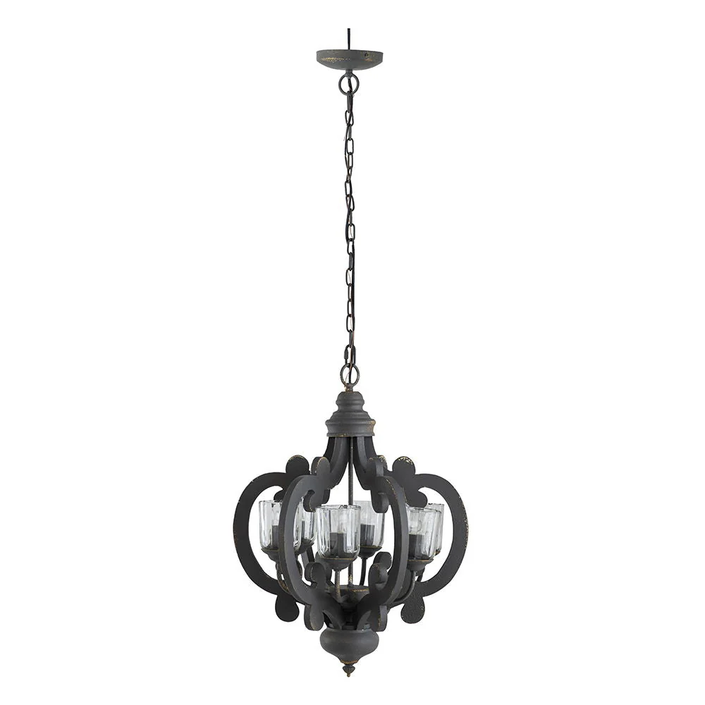 Farmhouse 6-Light Wood Chandelier Pendant Light Fixture - Image 8