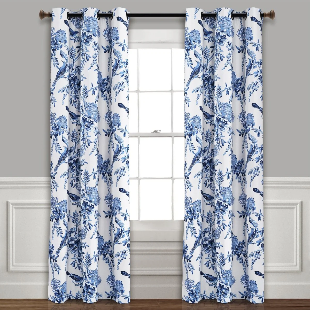Farmhouse Bird And Flower Insulated Grommet Blackout Window Curtain Panel Set - Image 13