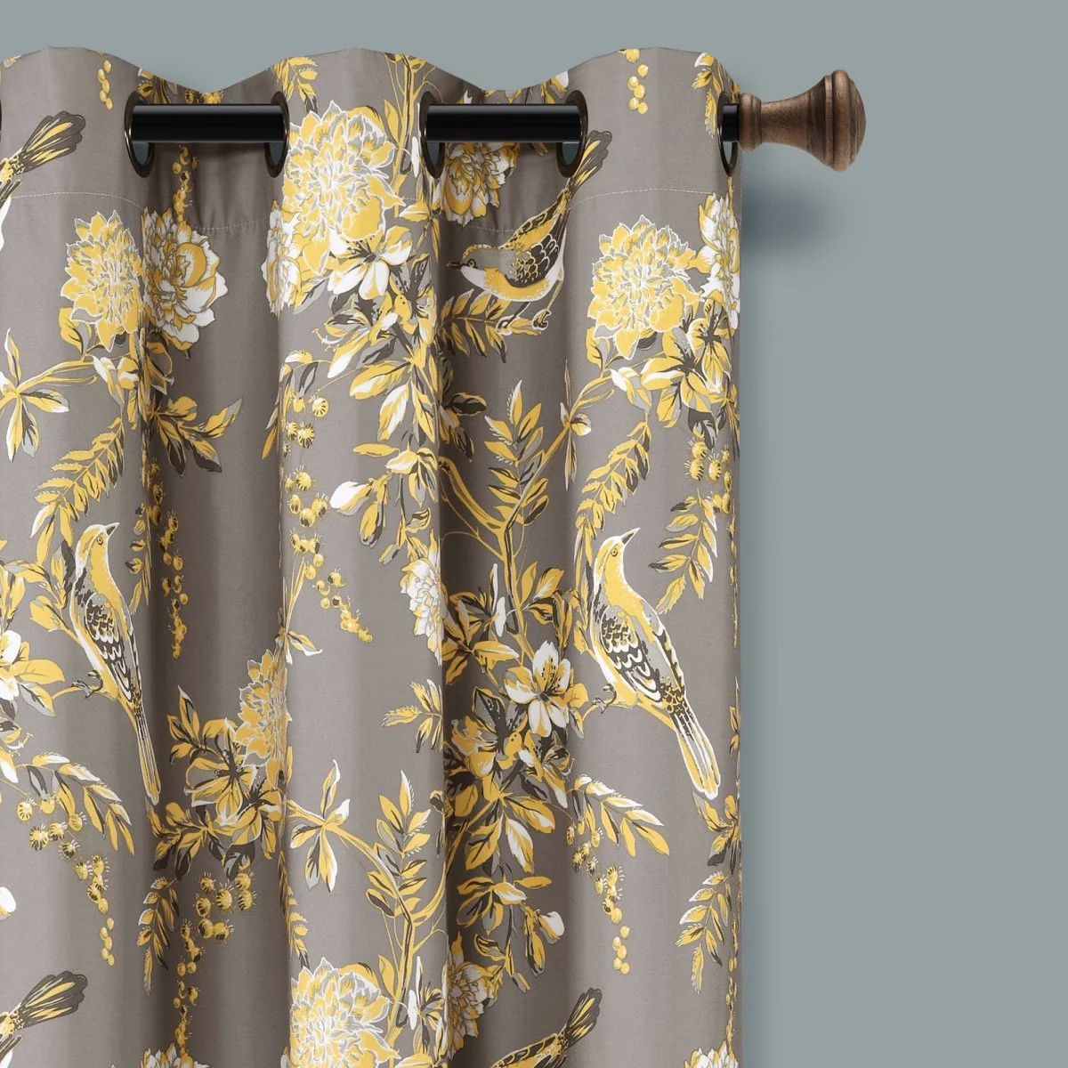 Farmhouse Bird And Flower Insulated Grommet Blackout Window Curtain Panel Set - Image 8