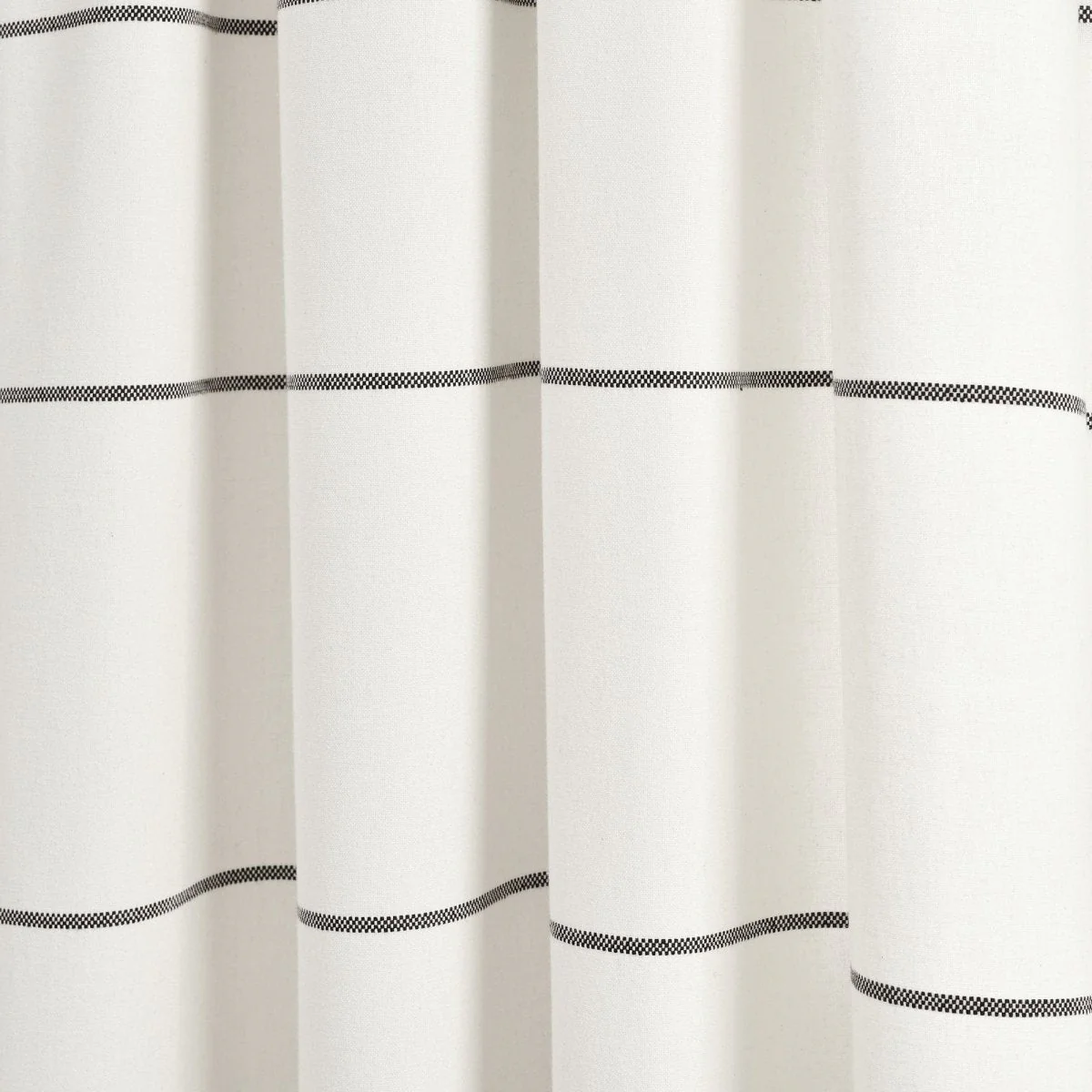 Farmhouse Boho Stripe Woven Tassel Yarn Dyed Recycled Cotton Blend Window Curtain Panel Set - Image 5