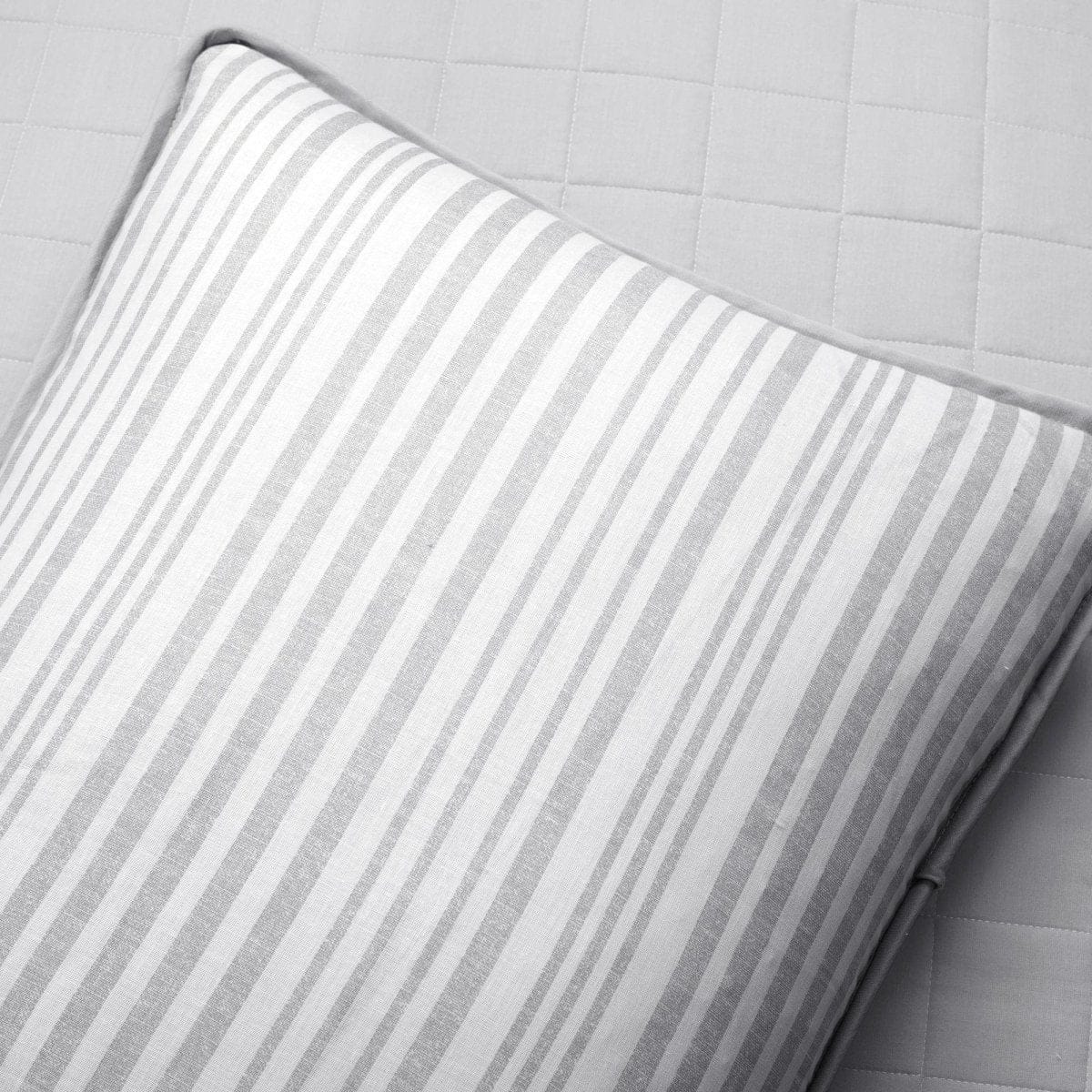 Farmhouse Box Stitch And Stripe Cotton Quilt 3 Piece Set - Image 6