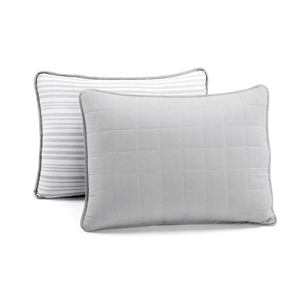 Farmhouse Box Stitch And Stripe Cotton Quilt 3 Piece Set - Image 7