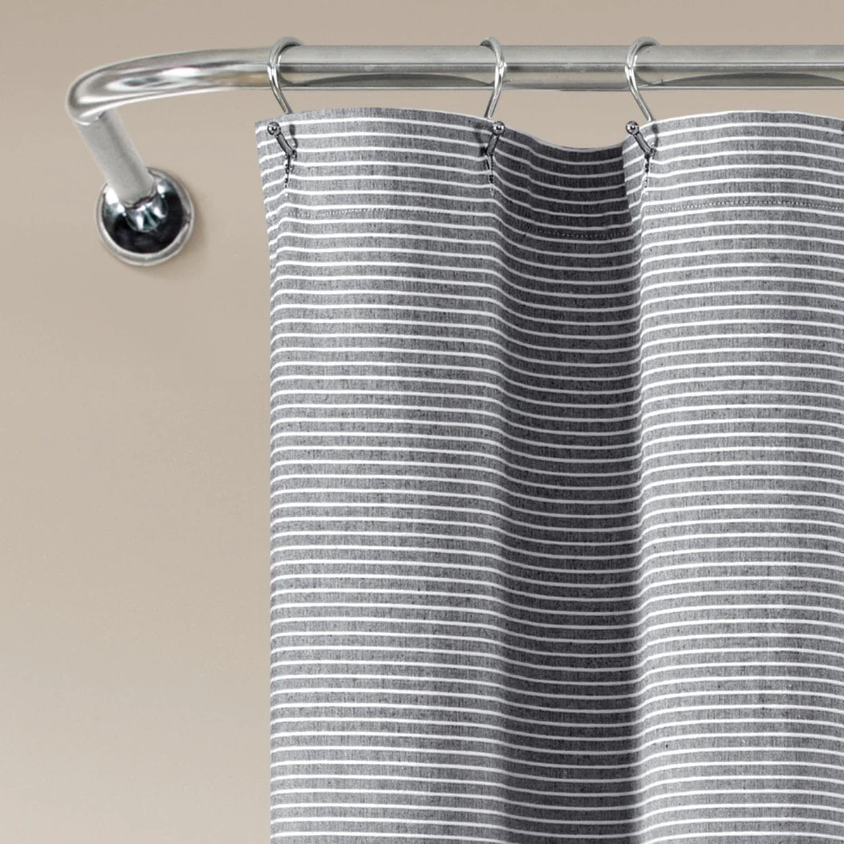 Farmhouse Button Stripe Yarn Dyed Shower Curtain - Image 5