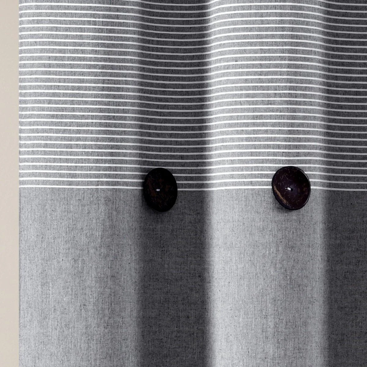 Farmhouse Button Stripe Yarn Dyed Shower Curtain - Image 7