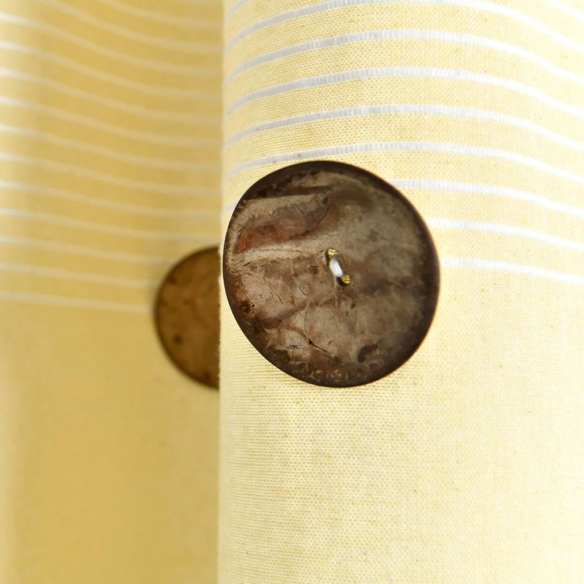 Farmhouse Button Stripe Yarn Dyed Woven Cotton Blend Window Curtain Panel Set - Image 20