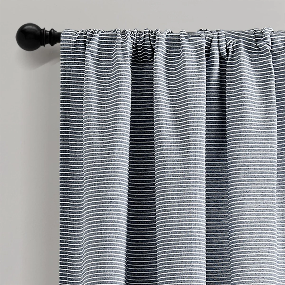 Farmhouse Button Stripe Yarn Dyed Woven Cotton Blend Window Curtain Panel Set - Image 22