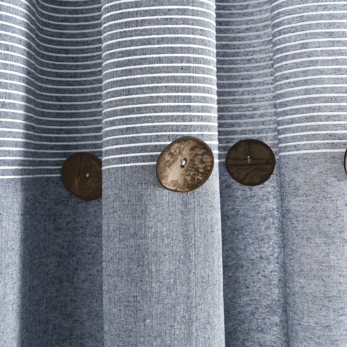 Farmhouse Button Stripe Yarn Dyed Woven Cotton Blend Window Curtain Panel Set - Image 23