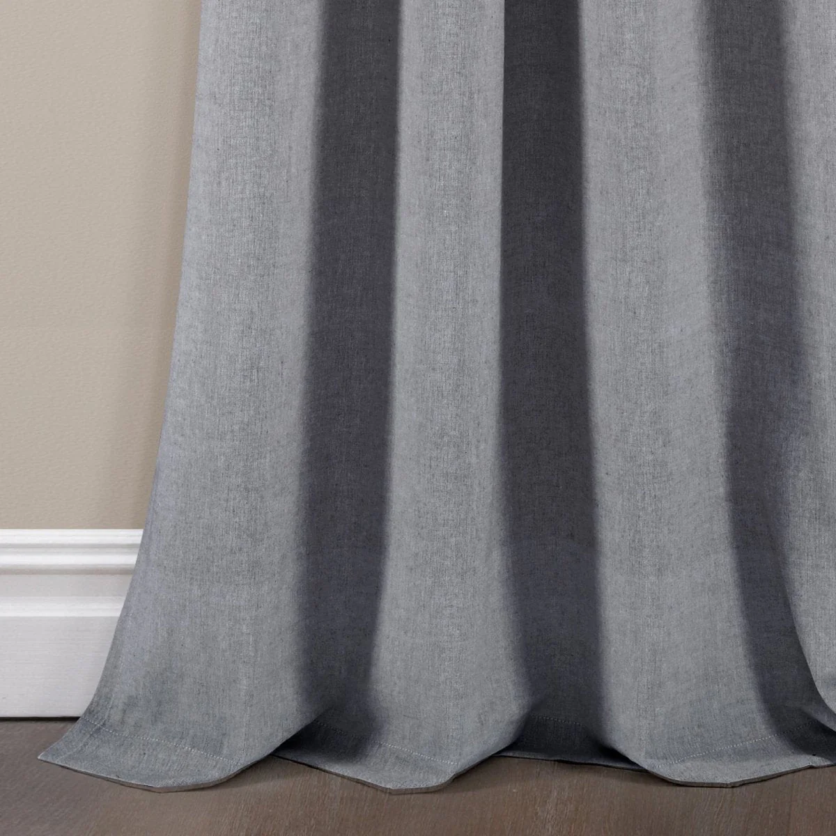 Farmhouse Button Stripe Yarn Dyed Woven Cotton Blend Window Curtain Panel Set - Image 7