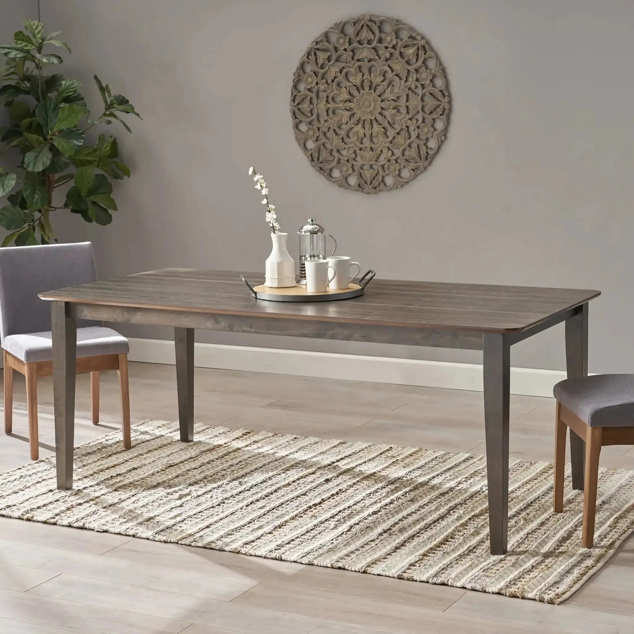 Farmhouse Charm Dining Table With Square Leg - Image 4