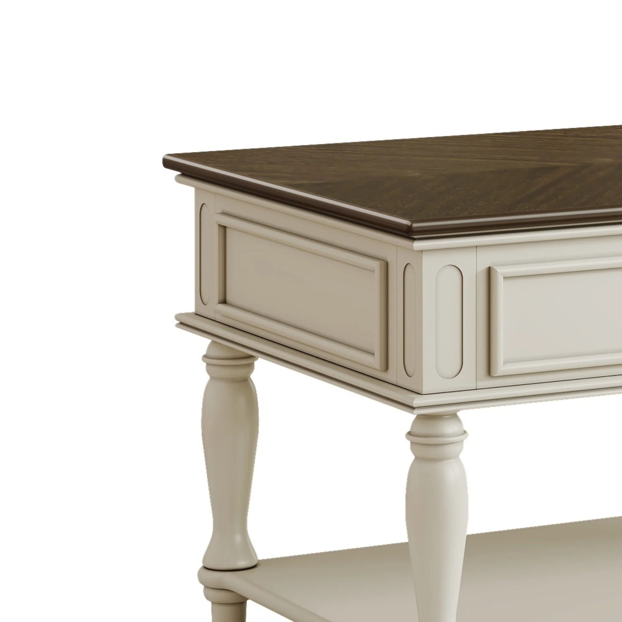 Farmhouse Coffee Table with One Drawer in Grey and White - Image 14
