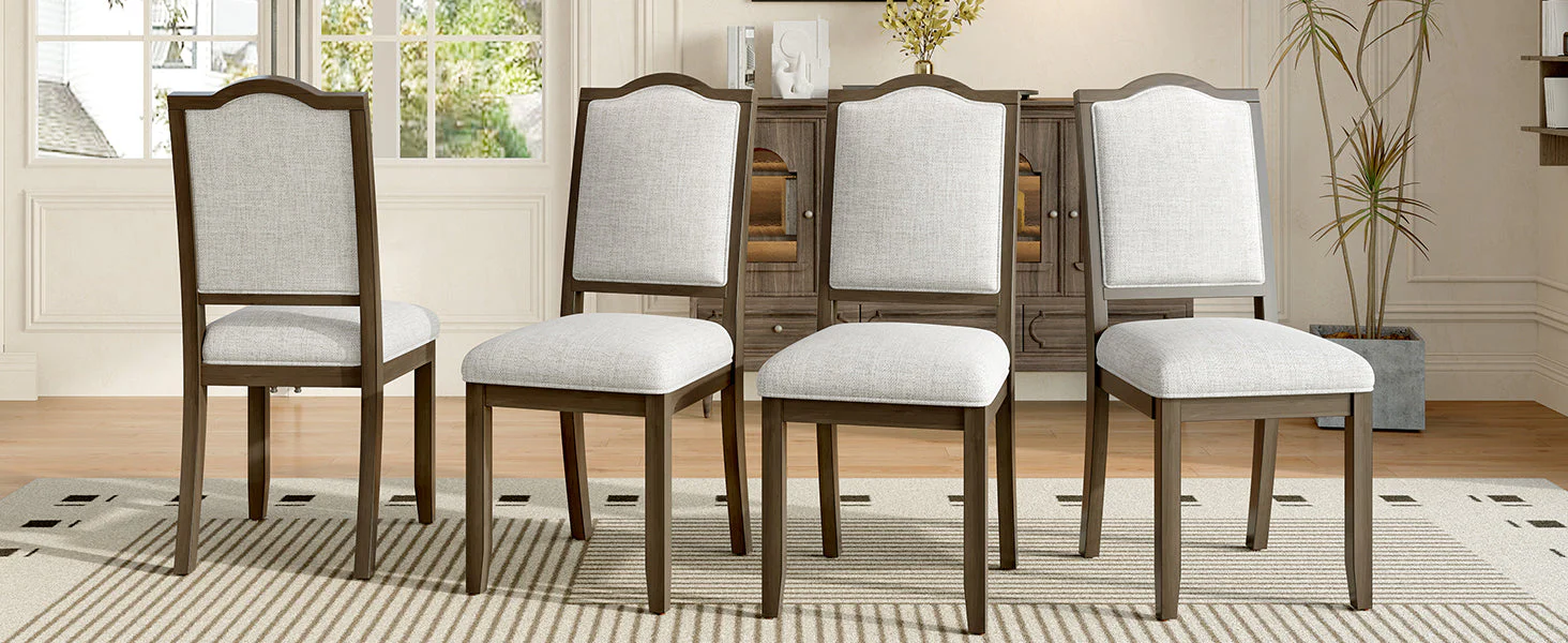 Farmhouse Dining Chairs Set of 4, Upholstered High Back - Image 13
