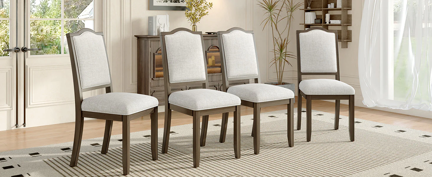 Farmhouse Dining Chairs Set of 4, Upholstered High Back - Image 14