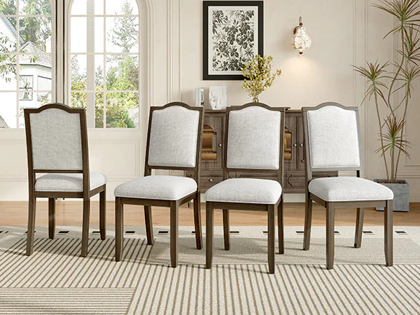 Farmhouse Dining Chairs Set of 4, Upholstered High Back - Image 15