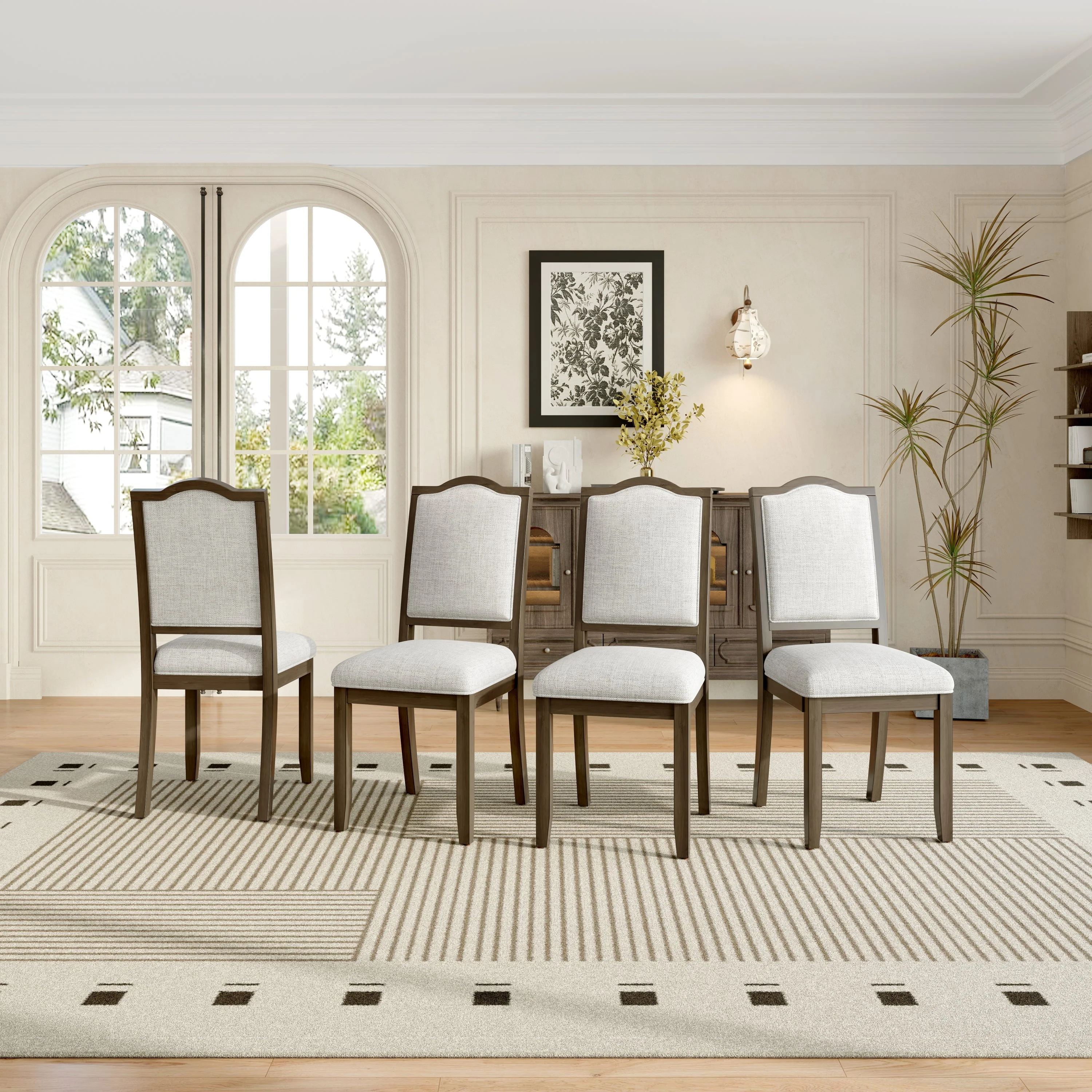 Farmhouse Dining Chairs Set of 4, Upholstered High Back - Image 18
