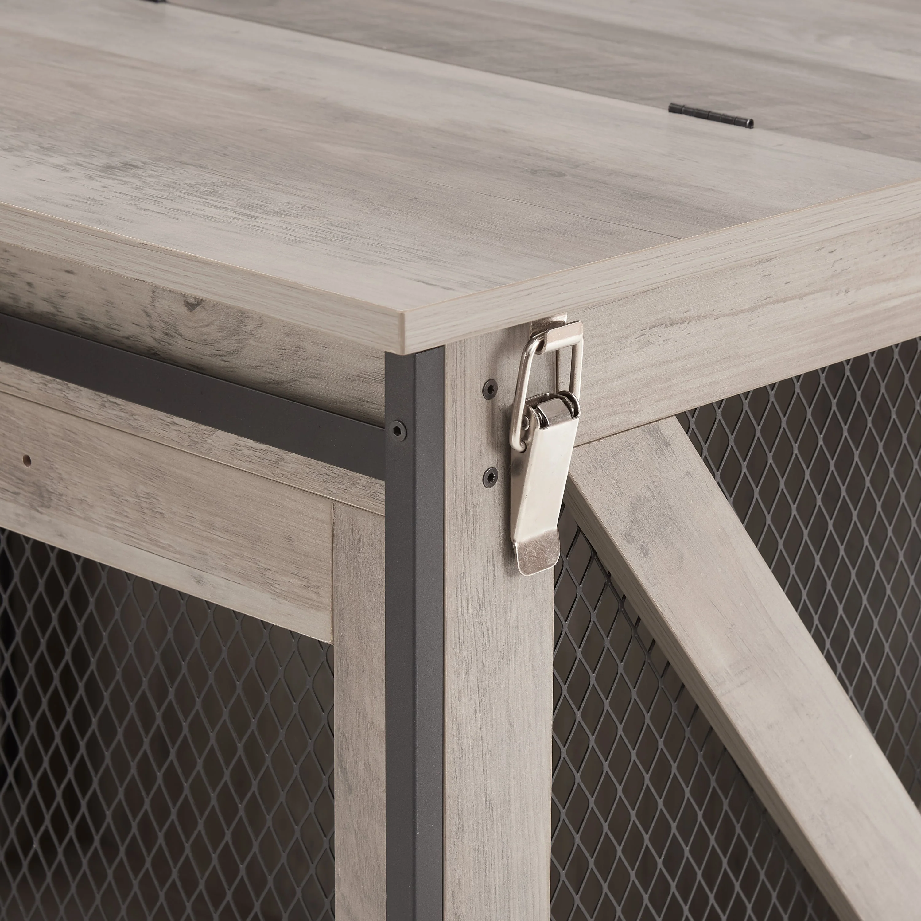 Farmhouse Dog Cage Crate Furniture with Sliding Barn Door - Image 13