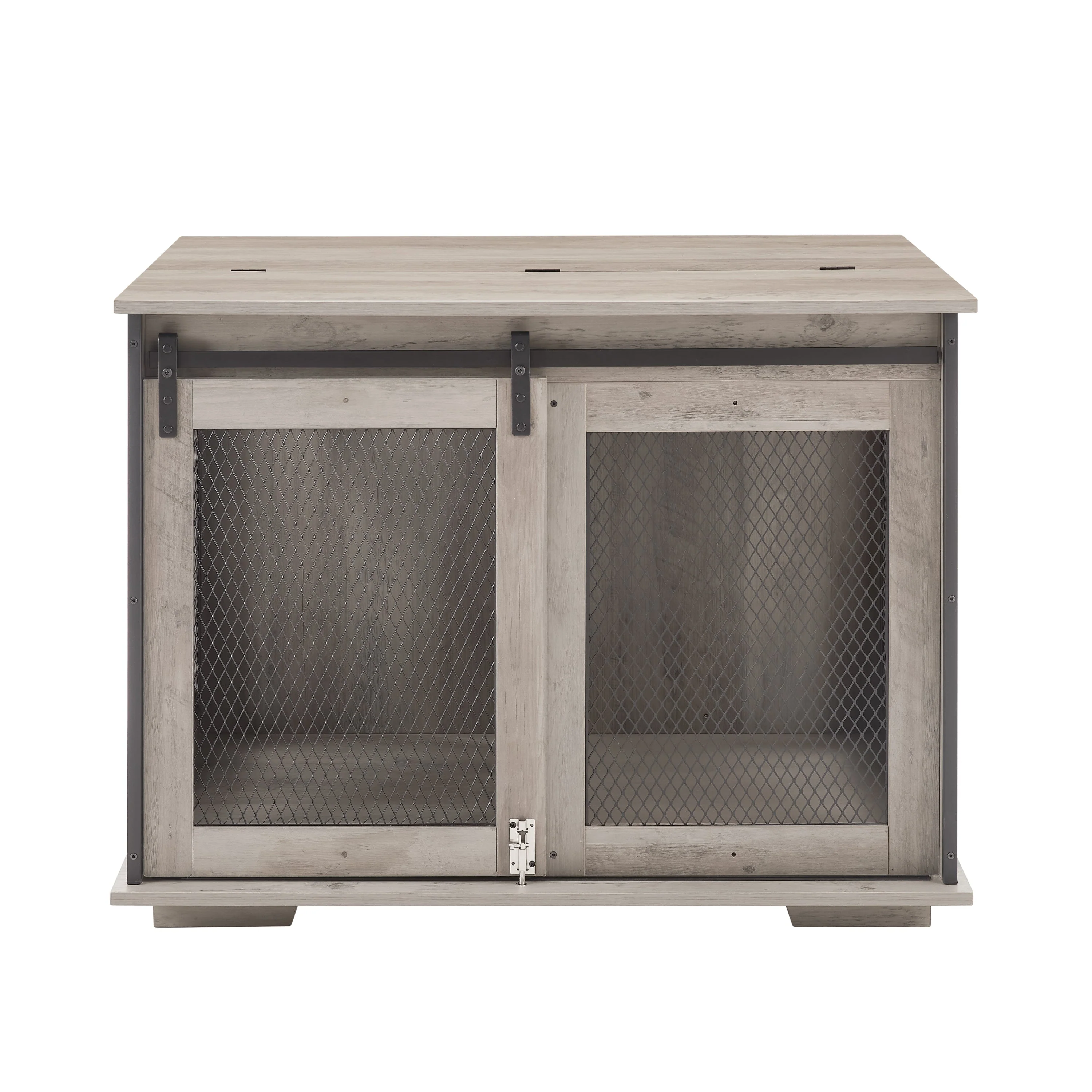 Farmhouse Dog Cage Crate Furniture with Sliding Barn Door - Image 18