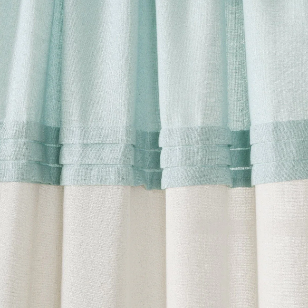 Farmhouse Faux Linen Colorblock Pleated Window Curtains - Image 13