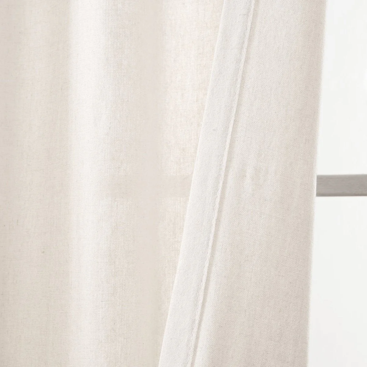 Farmhouse Faux Linen Colorblock Pleated Window Curtains - Image 15