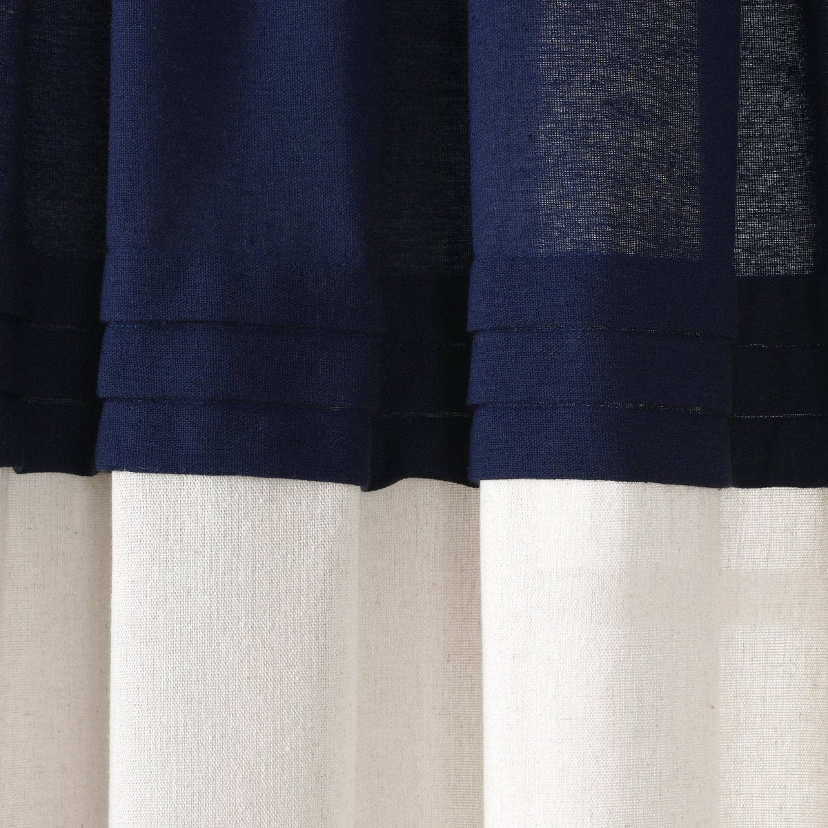 Farmhouse Faux Linen Colorblock Pleated Window Curtains - Image 18