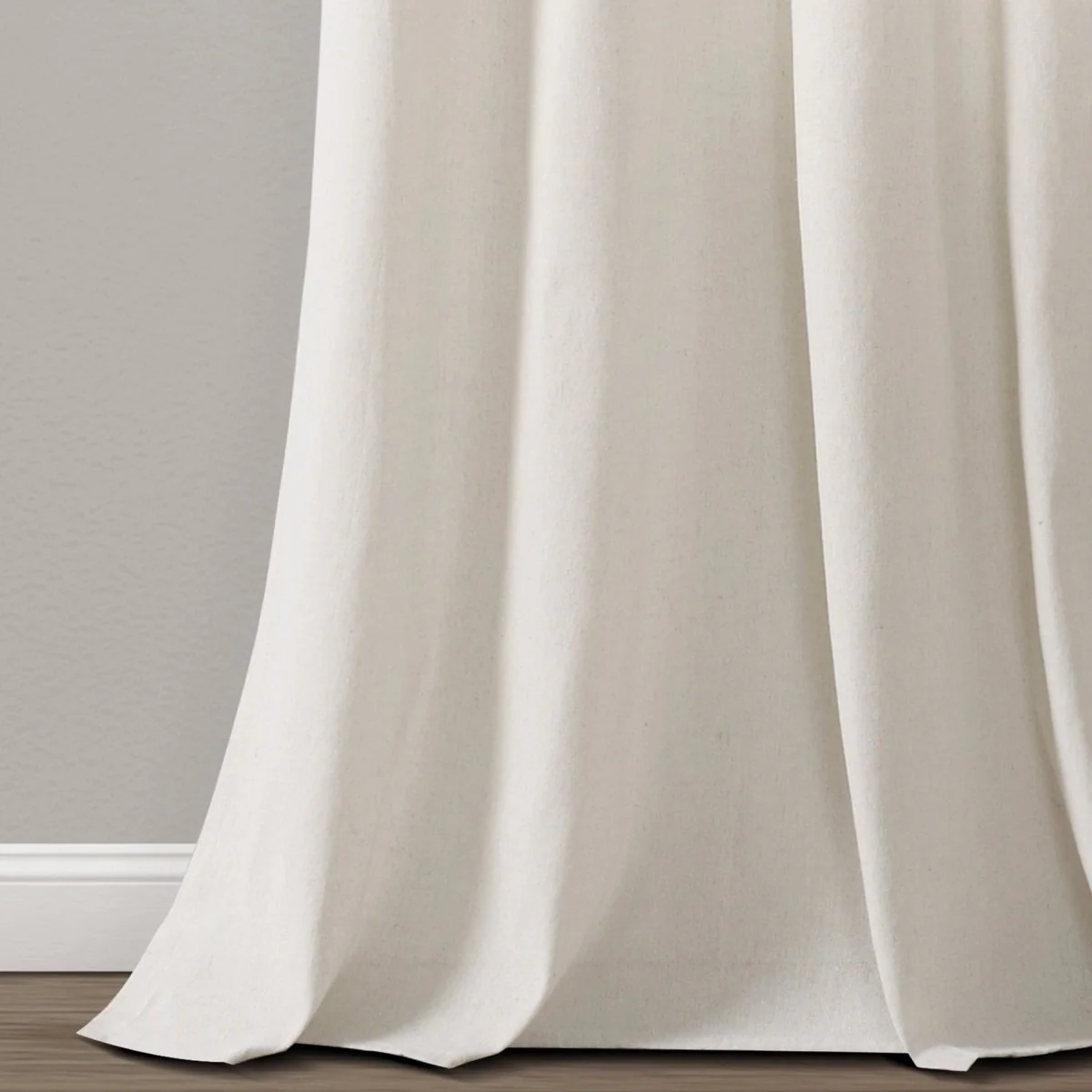 Farmhouse Faux Linen Colorblock Pleated Window Curtains - Image 19