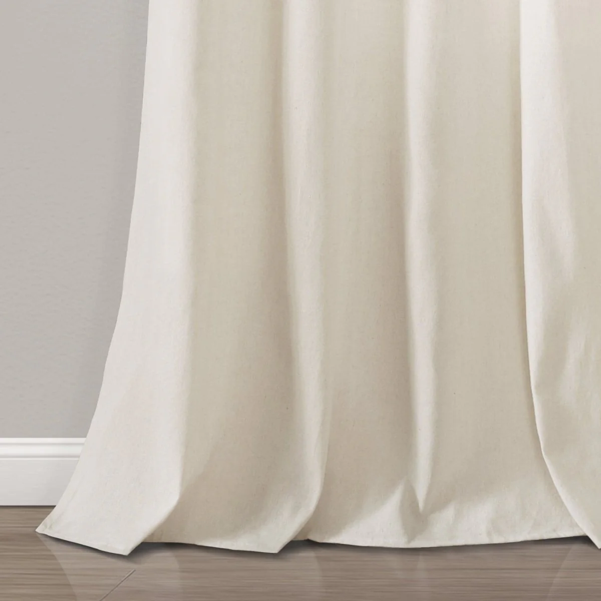 Farmhouse Faux Linen Colorblock Pleated Window Curtains - Image 4